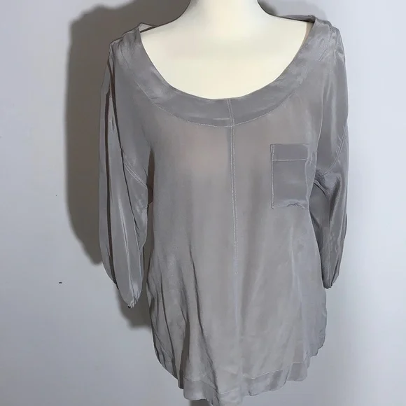 Forever 21 Tops Love Grey Silk Blouse Poshmark
